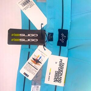 NWT- Sligo Mens Size 34x44 Golf Pants Stretch Solid Topaz Blue